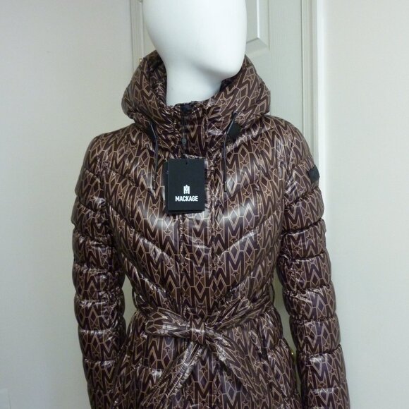 MACKAGE Calina Logo-print Padded Long Down Coat - Picture 9 of 13